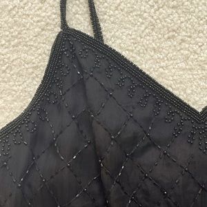 NWT 1920s Style Black Beaded Gown - size 12